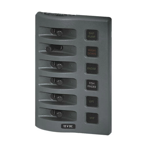 Blue Sea Systems 8 Way WeatherDeck Gray Switch Panel - Fused 1 Blue Sea Systems 8 Way WeatherDeck Gray Switch Panel - Fused