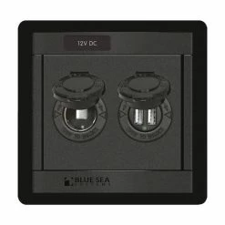 Blue Sea Systems 12V DC Socket And Dual USB Charger Panel