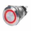 Blue Sea Systems LED Ring Switch Momentary-OFF Red