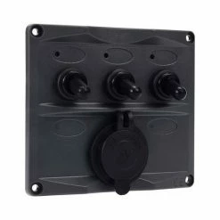 Bowline Switch Panel 3 Gang 2 USB Black