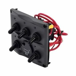 Bowline Switch Panel 5 Gang Voltmeter Black