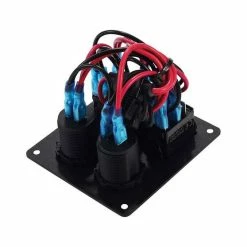 Bowline Switch Panel 3 Rocker 2 USB Plus Cigarette Socket -Marine Electrical shop BCF 631749 02 hi res