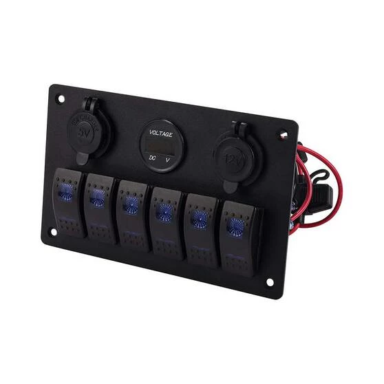 Bowline Switch Panel 6 Rocker 2 USB Plus Cigarette Socket 1 Bowline Switch Panel 6 Rocker 2 USB Plus Cigarette Socket