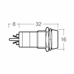 Narva 12 Volt Chrome Pilot Lamp With Red LED -Marine Electrical shop BCF 634540 01 hi res